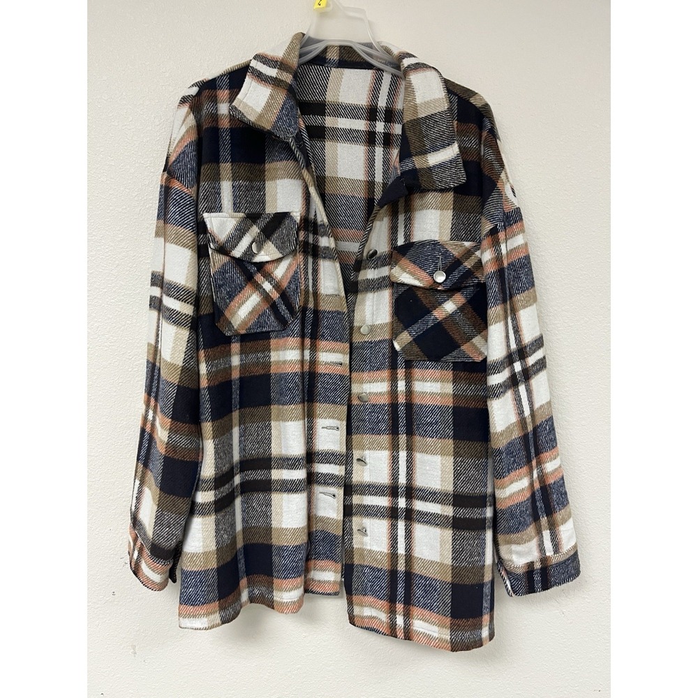 Boutique Bought Plaid Jacket Size Xl Lightweight